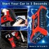 Portable Car Jump Starter 300 A Starting Current, 800 A Peak Booster Power Bank with LED Flashlight, Type‑C Charging Cable & Carry Case