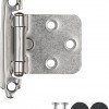 JQK 1/2 Inch Overlay Cabinet Door Hinges Satin Nickel, 20 Pack 10 Pairs Flush Face Mount Cupboard Self-Closing Kitchen Cabinet Hinges, CH200-SN-P20 JQK 1/2 Inch Overlay Cabinet Door Hinges Satin Nickel, 20 Pack 10 Pairs Flush Face Mount Cupboard Self-Closing Kitchen Cabinet Hinges, CH200-SN-P20