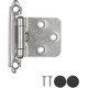 JQK 1/2 Inch Overlay Cabinet Door Hinges Satin Nickel, 20 Pack 10 Pairs Flush Face Mount Cupboard Self-Closing Kitchen Cabinet Hinges, CH200-SN-P20