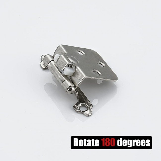 JQK 1/2 Inch Overlay Cabinet Door Hinges Satin Nickel, 20 Pack 10 Pairs Flush Face Mount Cupboard Self-Closing Kitchen Cabinet Hinges, CH200-SN-P20 JQK 1/2 Inch Overlay Cabinet Door Hinges Satin Nickel, 20 Pack 10 Pairs Flush Face Mount Cupboard Self-Closing Kitchen Cabinet Hinges, CH200-SN-P20
