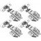 JQK Cabinet Hinges, 100 Degree Soft Closing Full Overlay Door Hinge for Frameless Cabinets, Stainless Steel Nickel Plated Finish, 4 Pack, CH100-P4
