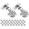 JQK Cabinet Hinges, 100 Degree Soft Closing Partical Overlay Door Hinge for Frameless Cabinets, Stainless Steel Nickel Plated Finish, 4 Pack, CH101-P4