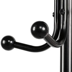 Yaheetech Coat Rack and Umbrella Stand, Entryway Coat Rack Hat Hanger Hooks Hall Tree Stand for Home or Office, Black