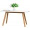 bonVIVO Small Coffee Table - Franz Designer Low Table w/Wooden Bamboo Frame for Sitting, Storage and Living Room Furniture for Men and Women - White