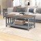 ChooChoo Farmhouse Coffee Table, Grey Living Room Table with Shelf, 40 Inch