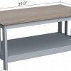 ChooChoo Farmhouse Coffee Table, Grey Living Room Table with Shelf, 40 Inch