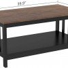 ChooChoo Farmhouse Coffee Table, Grey Living Room Table with Shelf, 40 Inch