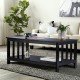 ChooChoo Mission Coffee Table, Black Wood Living Room Table with Shelf, 40 Black ChooChoo Mission Coffee Table, Black Wood Living Room Table with Shelf, 40 Black