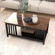 ChooChoo Mission Coffee Table, Black Wood Living Room Table with Shelf, 40 Black ChooChoo Mission Coffee Table, Black Wood Living Room Table with Shelf, 40 Black