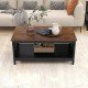 ChooChoo Mission Coffee Table, Black Wood Living Room Table with Shelf, 40 Black ChooChoo Mission Coffee Table, Black Wood Living Room Table with Shelf, 40 Black