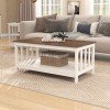 ChooChoo White Coffee Table, Farmhouse Living Room Table with Shelf, 40 Inch ChooChoo White Coffee Table, Farmhouse Living Room Table with Shelf, 40 Inch