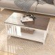 ChooChoo White Coffee Table, Farmhouse Living Room Table with Shelf, 40 Inch ChooChoo White Coffee Table, Farmhouse Living Room Table with Shelf, 40 Inch