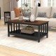 ChooChoo White Coffee Table, Farmhouse Living Room Table with Shelf, 40 Inch ChooChoo White Coffee Table, Farmhouse Living Room Table with Shelf, 40 Inch