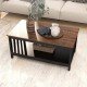 ChooChoo White Coffee Table, Farmhouse Living Room Table with Shelf, 40 Inch ChooChoo White Coffee Table, Farmhouse Living Room Table with Shelf, 40 Inch