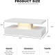 IKIFLY Modern High Glossy White Coffee Table with 16 Colors LED Lights, Contemporary Rectangle Design Living Room Furniture, 2 Tiers