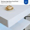 IKIFLY Modern LED Coffee Table with Drawer, White High Glossy Rectangle Coffee End Table with 16 Colors LED Lights for Living Room Bedroom IKIFLY Modern LED Coffee Table with Drawer, White High Glossy Rectangle Coffee End Table with 16 Colors LED Lights for Living Room Bedroom