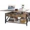 LUMAMU Rustic Lift Top Coffee Table with Storage, Rising and Lift up Wood Coffee Table, Lifting Storage Rising Dining Table for Living Room， Rustic Brown
