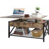 LUMAMU Rustic Lift Top Coffee Table with Storage, Rising and Lift up Wood Coffee Table, Lifting Storage Rising Dining Table for Living Room, Rustic Brown LUMAMU Rustic Lift Top Coffee Table with Storage, Rising and Lift up Wood Coffee Table, Lifting Storage Rising Dining Table for Living Room, Rustic Brown