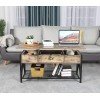 LUMAMU Rustic Lift Top Coffee Table with Storage, Rising and Lift up Wood Coffee Table, Lifting Storage Rising Dining Table for Living Room, Rustic Brown LUMAMU Rustic Lift Top Coffee Table with Storage, Rising and Lift up Wood Coffee Table, Lifting Storage Rising Dining Table for Living Room, Rustic Brown