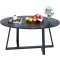 Wolawu Oval Faux Black Marble Coffee Table Wooden Gold Elliptic Modern Side End Table for Coffee Dinning Living Room Kitchen, Small Stand Modern Design Home Furniture Black Table for Couch