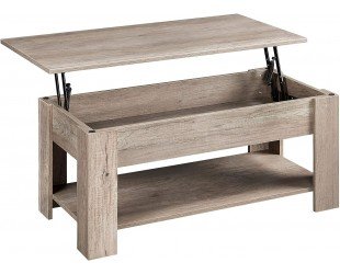 Yaheetech Lift Top Coffee Table with Hidden Compartment and Storage Shelf, Rising Tabletop Dining Table for Living Room Reception Room, 38.6in L, Grey