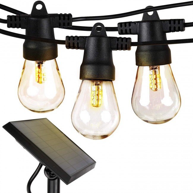 Brightech Ambience Pro Solar Powered Outdoor String Lights, Commercial Grade Waterproof,Shatterproof Patio Lights, 27 Ft Edison Bulbs, 1W LED, Soft White Light Brightech Ambience Pro Solar Powered Outdoor String Lights, Commercial Grade Waterproof,Shatterproof Patio Lights, 27 Ft Edison Bulbs, 1W LED, Soft White Light