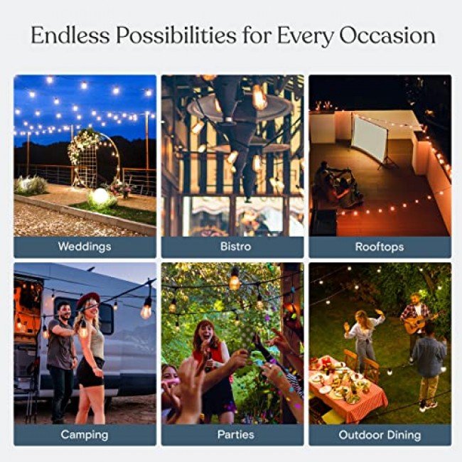 Brightech Ambience Pro Solar Powered Outdoor String Lights, Commercial Grade Waterproof,Shatterproof Patio Lights, 27 Ft Edison Bulbs, 1W LED, Soft White Light Brightech Ambience Pro Solar Powered Outdoor String Lights, Commercial Grade Waterproof,Shatterproof Patio Lights, 27 Ft Edison Bulbs, 1W LED, Soft White Light