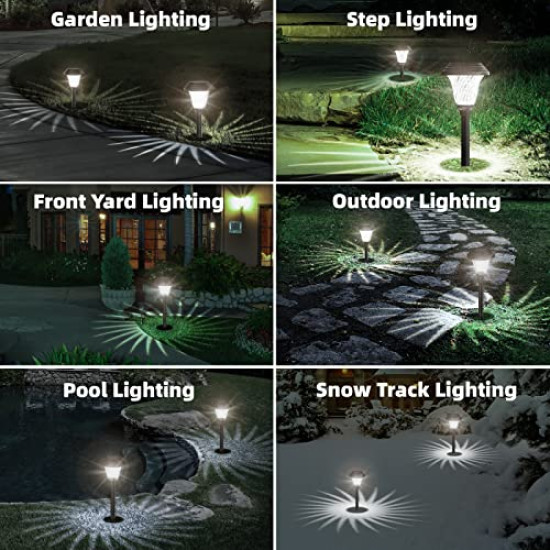 Jkoeier Solar Outdoor Lights, IP65 Waterproof Solar Pathway Lights,12 Hrs Long-Lasting Landscape Lighting Solar Garden Lights