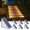 NIORSUN Solar Outdoor Step Lights Warm White Triangle IP67 Waterproof Auto on Off Decoration Deck Lights for Patio Yard, Driveway, Porch, Front Door, Sidewalk, 6 Pack NIORSUN Solar Outdoor Step Lights Warm White Triangle IP67 Waterproof Auto on Off Decoration Deck Lights for Patio Yard, Driveway, Porch, Front Door, Sidewalk, 6 Pack