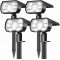 NYMPHY Solar Lights Outdoor Waterproof IP68, 56 LED 3 Lighting Modes Solar Powered Garden Yard Spot Solar Lights for Outside Landscape- 4 Pack (Cool White)