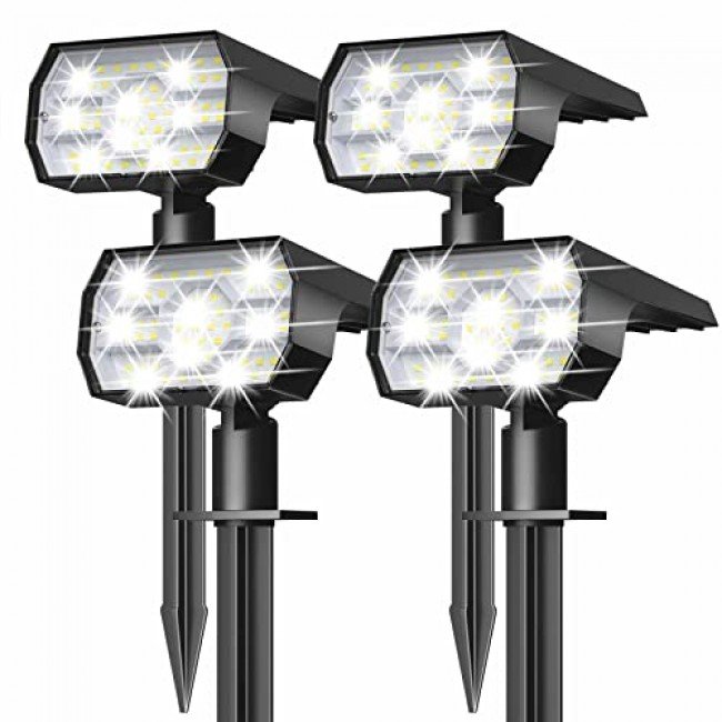 NYMPHY Solar Lights Outdoor Waterproof IP68, 56 LED 3 Lighting Modes Solar Powered Garden Yard Spot Solar Lights for Outside Landscape- 4 Pack (Cool White) NYMPHY Solar Lights Outdoor Waterproof IP68, 56 LED 3 Lighting Modes Solar Powered Garden Yard Spot Solar Lights for Outside Landscape- 4 Pack (Cool White)