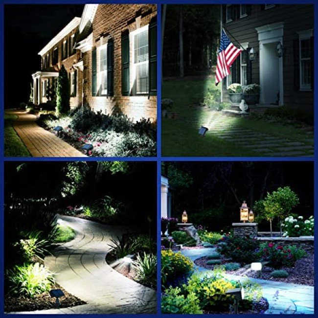 NYMPHY Solar Lights Outdoor Waterproof IP68, 56 LED 3 Lighting Modes Solar Powered Garden Yard Spot Solar Lights for Outside Landscape- 4 Pack (Cool White) NYMPHY Solar Lights Outdoor Waterproof IP68, 56 LED 3 Lighting Modes Solar Powered Garden Yard Spot Solar Lights for Outside Landscape- 4 Pack (Cool White)