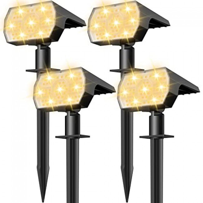 NYMPHY Solar Lights Outdoor Waterproof IP68, 56 LED 3 Lighting Modes Solar Powered Garden Yard Spot Solar Lights for Outside Landscape- 4 Pack (Cool White) NYMPHY Solar Lights Outdoor Waterproof IP68, 56 LED 3 Lighting Modes Solar Powered Garden Yard Spot Solar Lights for Outside Landscape- 4 Pack (Cool White)