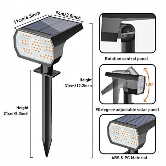 NYMPHY Solar Lights Outdoor Waterproof IP68, 56 LED 3 Lighting Modes Solar Powered Garden Yard Spot Solar Lights for Outside Landscape- 4 Pack (Cool White) NYMPHY Solar Lights Outdoor Waterproof IP68, 56 LED 3 Lighting Modes Solar Powered Garden Yard Spot Solar Lights for Outside Landscape- 4 Pack (Cool White)