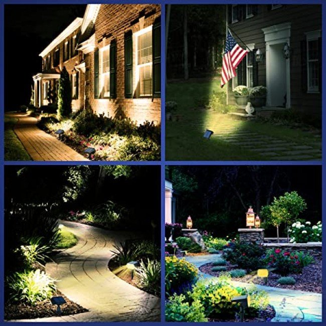 NYMPHY Solar Lights Outdoor Waterproof IP68, 56 LED 3 Lighting Modes Solar Powered Garden Yard Spot Solar Lights for Outside Landscape- 4 Pack (Cool White) NYMPHY Solar Lights Outdoor Waterproof IP68, 56 LED 3 Lighting Modes Solar Powered Garden Yard Spot Solar Lights for Outside Landscape- 4 Pack (Cool White)