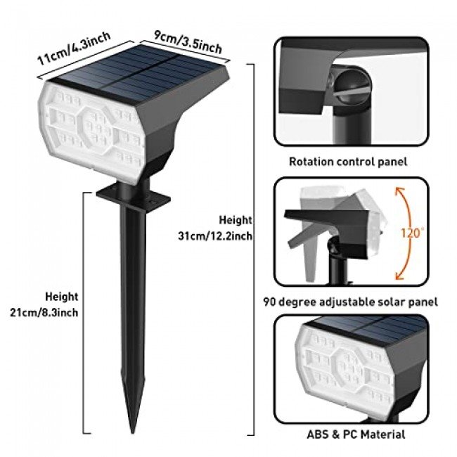 NYMPHY Solar Lights Outdoor Waterproof IP68, 56 LED 3 Lighting Modes Solar Powered Garden Yard Spot Solar Lights for Outside Landscape- 4 Pack (Cool White) NYMPHY Solar Lights Outdoor Waterproof IP68, 56 LED 3 Lighting Modes Solar Powered Garden Yard Spot Solar Lights for Outside Landscape- 4 Pack (Cool White)