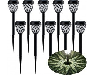 ruhotili Solar Outdoor Lights, Solar Lights Outdoor Waterproof IP65, Bright Powered by Solar Garden Lights for Patio, Yard, Driveway Decoration (10 Pack)