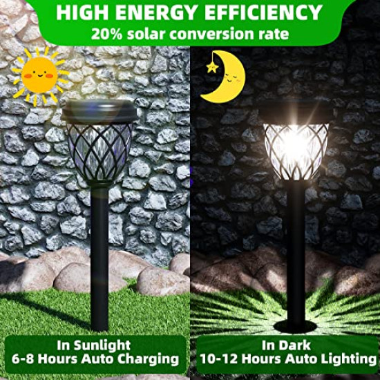 ruhotili Solar Outdoor Lights, Solar Lights Outdoor Waterproof IP65, Bright Powered by Solar Garden Lights for Patio, Yard, Driveway Decoration (10 Pack)