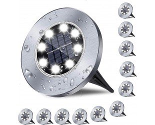 Solar Ground Lights, Waterproof Garden Upgraded Outdoor Bright in-Ground Landscape Lights for Pathway,Yard,Deck,Lawn,Patio,Walkway (12 Pack White Light)