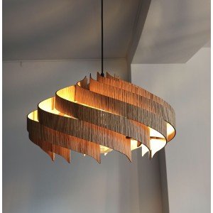 Oak Modern Chandelier for Staircase by Sonliner / Ceiling Lamp Majesty Natural OAK / Hand Made Unique Light / Pendant Nordic Lamp / Hanging - Letsgosale.com