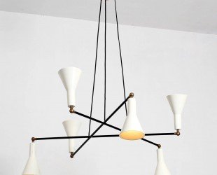 6 Light Mid Century Stilnovo Chandelier Ceiling Light Pendant Lamp , Modern Contemporary ALTERNER Ceiling Pendant Lighting Dining Entrance - Letsgosale.com