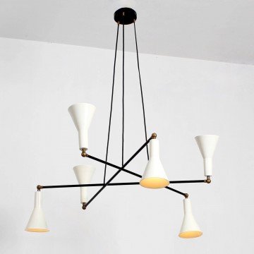 6 Light Mid Century Stilnovo Chandelier Ceiling Light Pendant Lamp , Modern Contemporary ALTERNER Ceiling Pendant Lighting Dining Entrance - Letsgosale.com