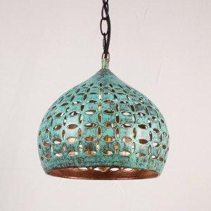 Oxidized Dome Copper Pendant Light Hand Carved Copper Kitchen Island Lighting Copper Industrial Lamp Art Deco Copper Light Fixture - Letsgosale.com