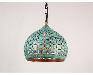 Oxidized Dome Copper Pendant Light Hand Carved Copper Kitchen Island Lighting Copper Industrial Lamp Art Deco Copper Light Fixture - Letsgosale.com