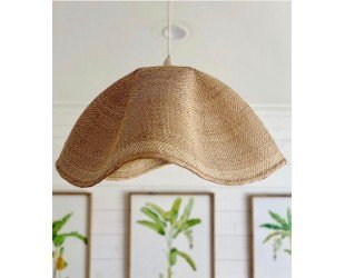 Woven Pendant Light Shade, Hanging Dancing Basket Lightshade, Handwoven With Ilala Palm. Coastal Pendant Light Shade - Letsgosale.com