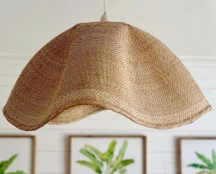 Woven Pendant Light Shade, Hanging Dancing Basket Lightshade, Handwoven With Ilala Palm. Coastal Pendant Light Shade - Letsgosale.com