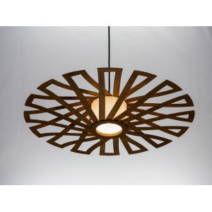 Brown Discus Lampshade, Wood Ceiling Light, Scandinavian Pendant, BRADA, Wood Lamp, Plywood Chandelier, Wood Pendant Light, Wood Light - Letsgosale.com