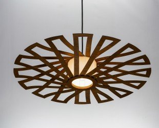 Brown Discus Lampshade, Wood Ceiling Light, Scandinavian Pendant, BRADA, Wood Lamp, Plywood Chandelier, Wood Pendant Light, Wood Light - Letsgosale.com