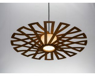 Brown Discus Lampshade, Wood Ceiling Light, Scandinavian Pendant, BRADA, Wood Lamp, Plywood Chandelier, Wood Pendant Light, Wood Light - Letsgosale.com
