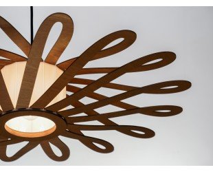 Brown UFO Lampshade, Wood Ceiling Light, Scandinavian Pendant, BRADA, Wood Lamp, Plywood Chandelier, Wood Pendant Light, Wood Light - Letsgosale.com